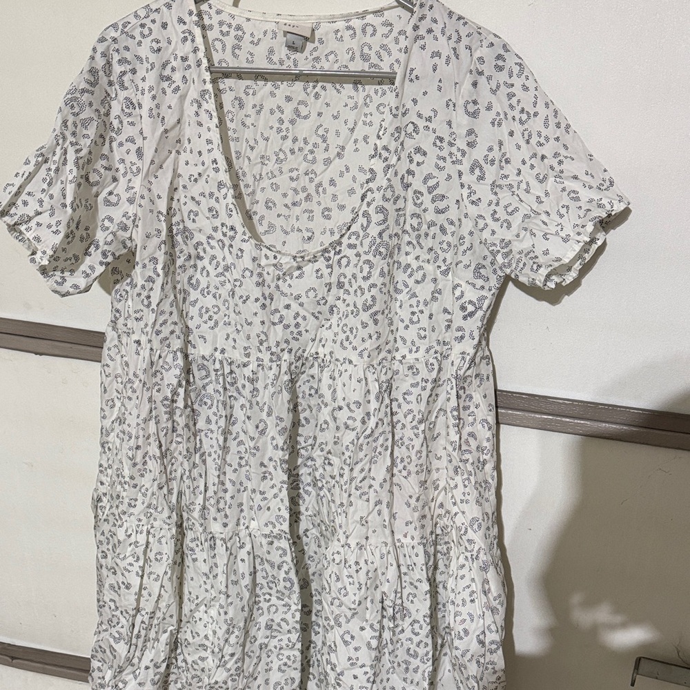 a new day White and Gray Leopard Print Dress